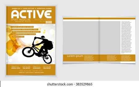 Cover sport active magazine, vector