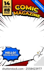cover style comic book magazine pop art cartoon template