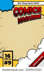 cover style magazine comic template pop art