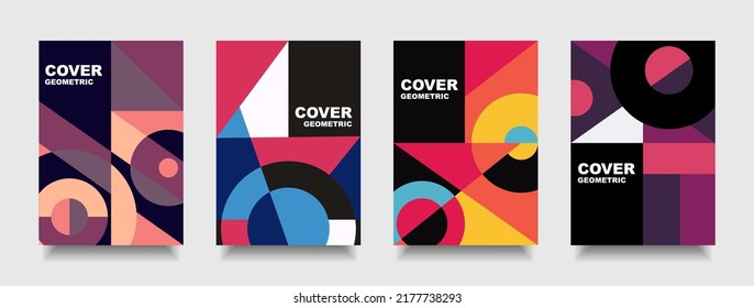 Cover style shape geometric and poster modern colorful simple design