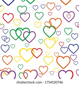 Cover with symbols of gamble. Colored illustration with hearts, spades, clubs, diamonds. Pattern for ads of parties, events in Vegas. 