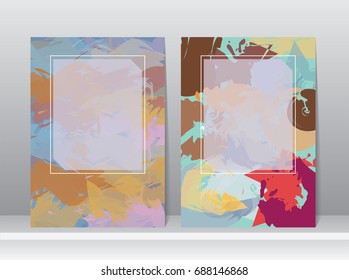 Cover template with abstract colors brush design for book, brochure, report or poster.