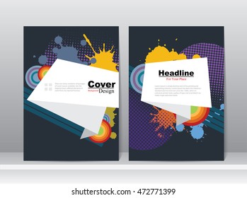 Cover template with abstract colors design layout for book, brochure, report or poster.