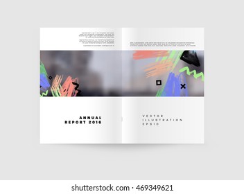 Plantilla de portada con elementos de acuarela abstracta para diseños y fondos empresariales. Todos los elementos acuarelas son monocromos y de fácil recolección.