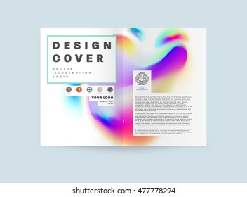 Cover template with abstract watercolor elements for business designs and backgrounds.