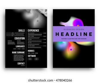 Cover template with abstract watercolor elements for business designs and backgrounds.