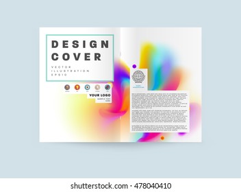 Cover template with abstract watercolor elements for business designs and backgrounds.