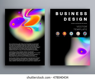 Cover template with abstract watercolor elements for business designs and backgrounds.
