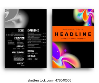 Cover template with abstract watercolor elements for business designs and backgrounds.