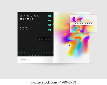 Cover template with abstract watercolor elements for business designs and backgrounds.