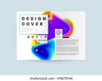 Cover template with abstract watercolor elements for business designs and backgrounds.
