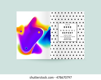 Cover template with abstract watercolor elements for business designs and backgrounds.