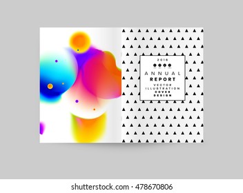 Cover template with abstract watercolor elements for business designs and backgrounds.