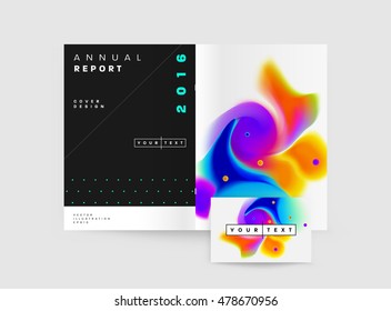 Plantilla de portada con elementos de acuarela abstracta para diseños y fondos empresariales.