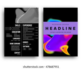 Cover template with abstract watercolor elements for business designs and backgrounds.