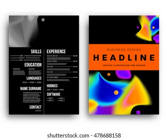 Cover template with abstract watercolor elements for business designs and backgrounds.