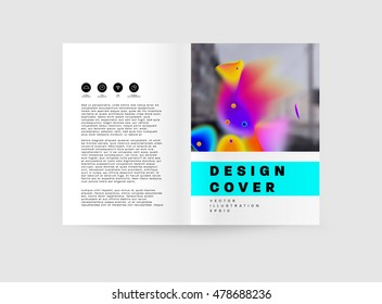 Cover template with abstract watercolor elements for business designs and backgrounds.