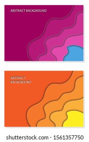 Cover or template in art style with 3D effect of carving or applique of paper. for use in decoration or decoration.