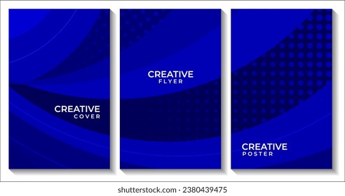 plantilla de portada con fondo azul moderno elegante