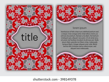 Cover template for book, brochure, booklet, notebook, copybook, album or invitation card.