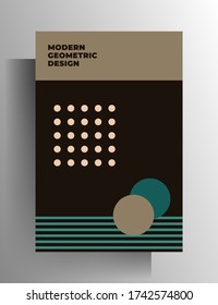 Cover template for book, magazine, booklet, brochure, catalog, poster. Geometric retro style design. A4 format. EPS 10 vector.