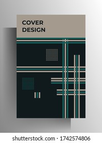 Cover template for book, magazine, booklet, brochure, catalog, poster. Geometric retro style design. A4 format. EPS 10 vector.