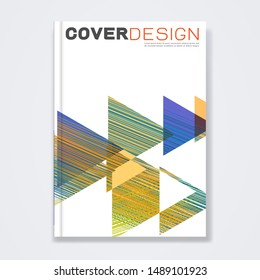 Cover template, brochure template layout, book cover, annual report, flyer, magazine cover or booklet for corporate business concept with colorful geometric and thin line, vector illustration