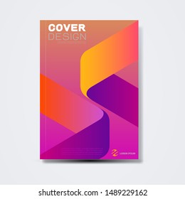 Cover template, brochure template layout, book cover, annual report, magazine or booklet  with arrow symbol or technology concept or corporate business in A4 size, vector illustration