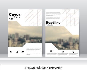Cover template with city scape concept for book, brochure, report or poster. 