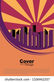 Cover template with cityscape business concept for book, brochure, report or poster.