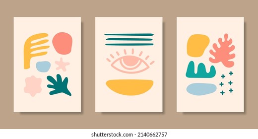 Colección de plantillas de carátula con formas orgánicas dibujadas a mano. Ilustración del vector