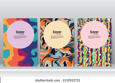 Cover template with color liquid shape for book, brochure, report or poster.