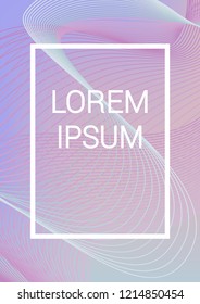 Cover template design. Abstract backgrounds with distorted lines. The effect of lightweight fabric. Mesh Fashionable cover with gradient for magazine, book.
