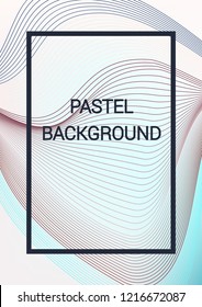 Cover template design. Abstract backgrounds with distorted lines. The effect of lightweight fabric. Mesh Fashionable cover with gradient for magazine, book.
