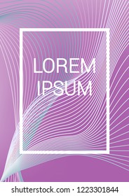 Cover template design. Abstract backgrounds with distorted lines. The effect of lightweight fabric. Mesh Fashionable cover with gradient for magazine, book.