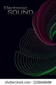 Cover template design. Abstract backgrounds with distorted lines. The effect of lightweight fabric. Mesh Fashionable cover with gradient for magazine, book.