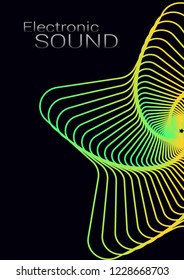 Cover template design. Abstract backgrounds with distorted lines. The effect of lightweight fabric. Mesh Fashionable cover with gradient for magazine, book.