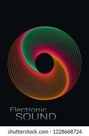 Cover template design. Abstract backgrounds with distorted lines. The effect of lightweight fabric. Mesh Fashionable cover with gradient for magazine, book.
