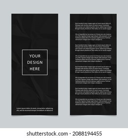 Cover Template Design Black Crumpled Paper Stock Vector (Royalty Free ...