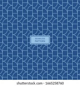 Cover template design with blue geometric pattern. Seamless background.