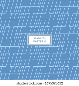 Cover template design with blue geometric pattern. Seamless background.