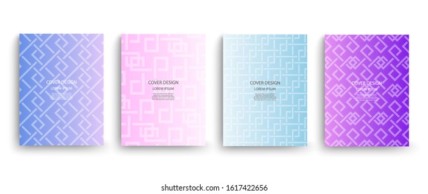 Cover template design with geometric shapes.
