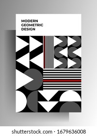 Cover template design. Geometric strict pattern. Vector 10 EPS.