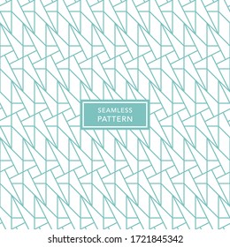 Cover template design with green and white background. Seamless geometric pattern.
