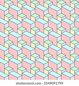 Cover template design with multicolor geometric pattern. Seamless background.