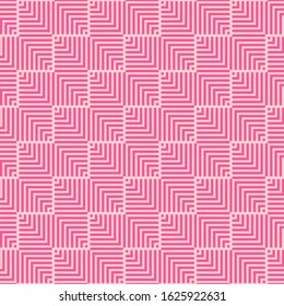 Cover template design with pink geometric pattern. Seamless square background.