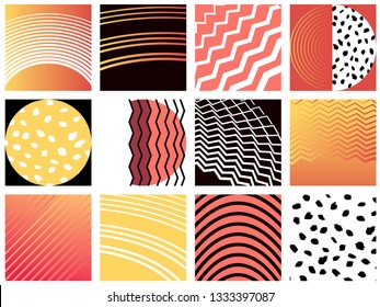 Cover template design shapes dots gradients lines