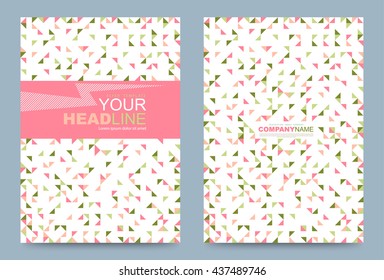 Cover Template Design mit dreieckigen bunten Hintergrund für die Broschüre Broschüre Geschäftsbericht und Business Profile Layout in A4 Größe. Vektorillustration.