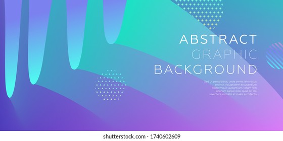 Cover template with dynamic bauhaus, memphis and hipster liquid fluid graphic geometric shapes for landing page, placards, brochures, posters, covers and banners. Vector illustration.