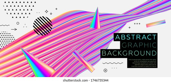 Cover template with dynamic bauhaus, memphis and hipster liquid fluid graphic geometric shapes for landing page, placards, brochures, posters, covers and banners. Vector illustration.